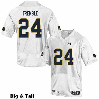 Notre Dame Fighting Irish Men's Tommy Tremble #24 White Under Armour Authentic Stitched Big & Tall College NCAA Football Jersey ZJH6799KU